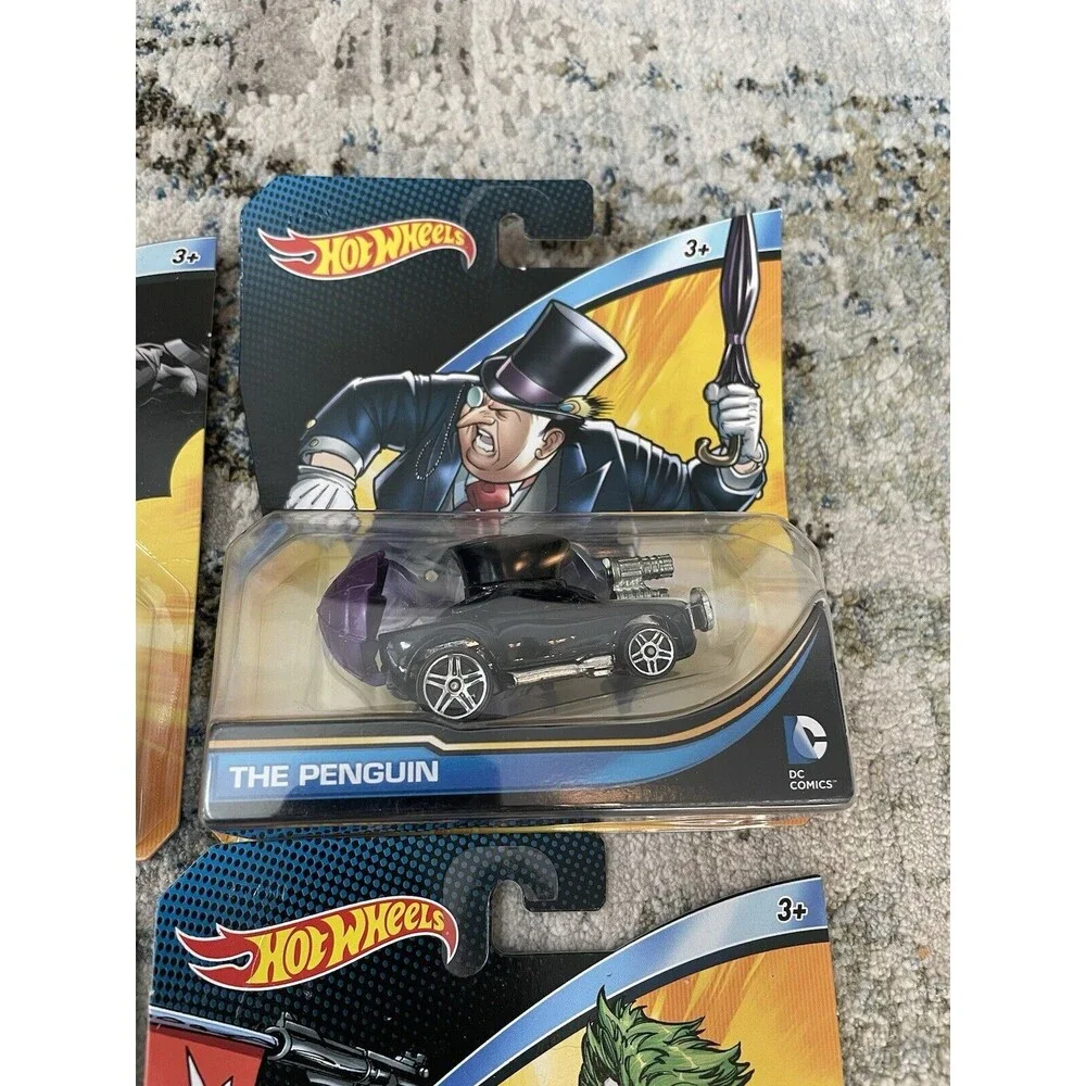 hot wheels dc comics batman joker penguin lot of 5 NEW Sealed